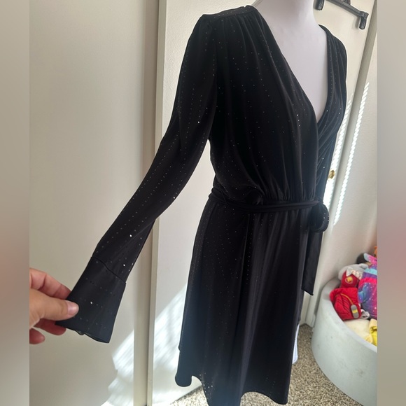 DKNY Black Long Sleeve Wrap Dress - Picture 7 of 15
